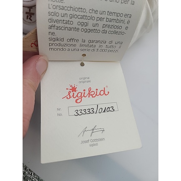 SigiKids Gut-Nacht_Bar Good Night Bear Germany German Plush Bear 17 in Rare Tags - Picture 15 of 16